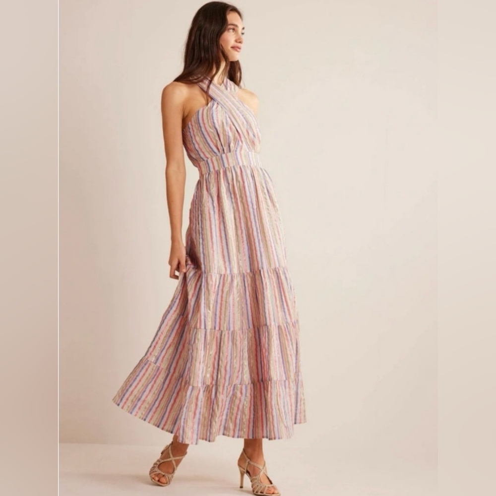 Boden Pastel Striped Maxi Dress